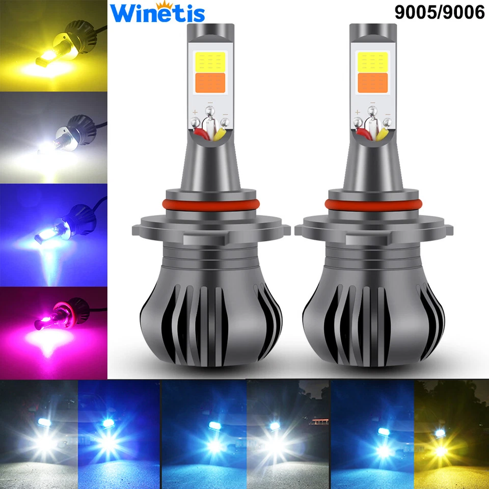 Switchback Strobe Flash LED Fog Driving Light DRL Bulbs 9005 9145 H10 9006 HB4 - Image 1 of 4