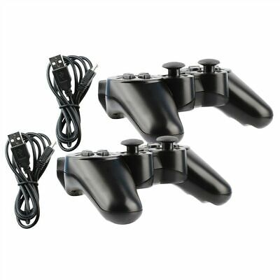 2x Black Wireless Bluetooth Video Game Controller Pad For Sony PS3 Playstation 3 • 17.65$