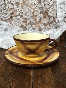 MCM Vernonware Vernon Kilns Coffee/Tea Cup and Saucer Mid-century - Picture 1 of 7