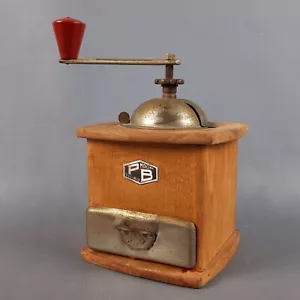 Macina Caffè PB Legno Metallo Macinino Da Collezione Vintage Anni ’50 - Foto 1 di 12