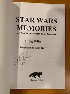 SIGNIERTE STAR WARS MEMORIES - von CRAIG MILLER - 1. Auflage UNGELESEN + FOTO - Bild 1 von 6