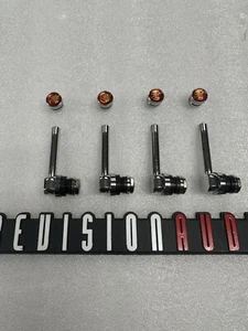 Weds Wheels Kranze 90 degree angle valve stem w/Red-Gold cap 52408 genuine - Picture 1 of 10