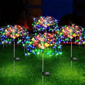 Solar Firework Lights LED Outdoor Waterproof Path Lawn Yard Garden Decor Lamp - Picture 1 of 5