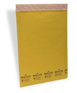 200 #2 8.5x12 Kraft Bubble Mailers Padded Envelopes - ECOLITE from TheBoxery - Picture 1 of 2