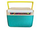 Vintage 90's Coleman Personal Cooler 5210  Yellow Handle Slide Lid Lunch Box