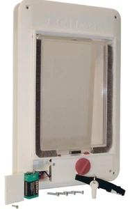 Perfect Pet Electromagnetic Cat Door "E" with 4-Way Closing Opening 7" x 9" - Picture 1 of 10
