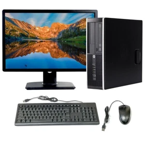 HP Desktop Computer i5 SFF 8GB RAM 256GB SSD 22in LCD Windows 10 Pro PC Wi-Fi - Picture 1 of 7
