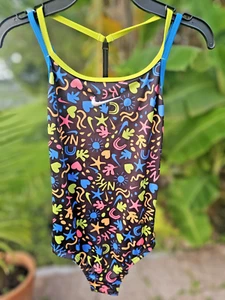 Size Medium NIke Swim Swoosh Logo Girls Crossback Swimsuit 137-146 cm NESSC715 - Picture 1 of 8