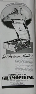 PUBLICITÉ DE PRESSE 1928 GRAMOPHONE LA VOIX DE SON MAITRE LA SUPRÉMATIE - CHIEN - Picture 1 of 1