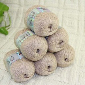 Sale 6BallsX50g Warm Pure Cashmere Yarn Hand Crocheted Blankets Knit Wool 36