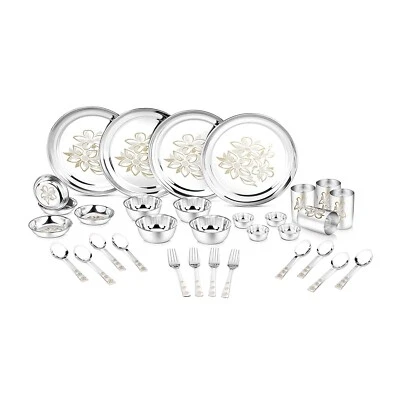 Edelstahl Ruhm Dinner Set Mit 32 Teile Schwere Dicke Permanent Laser Gravur - Bild 1 von 4