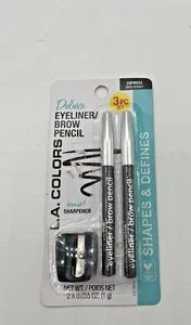 L.A. Colors Eyeliner And Brow Pencil Plus Bonus Sharpener Dark Brown BPN223 - Picture 1 of 3