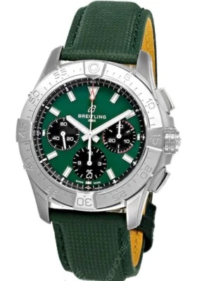BREITLING Avenger B01 Chrono 42mm Green Leather Men's Watch AB0146101L1X1 - Image 1 of 4