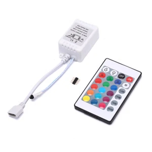 LED RGB Controller 24 Key IR Remote DC12V Dimmer Control Box For LED Strip Li H8 - Bild 1 von 10