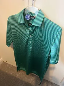 Ralph Lauren RLX UV-Schutz Dochting Golf Polo - Erwachsene S lockere Passform blauer Streifen - Bild 1 von 5