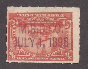 RB22 3/8c Battleship July 1 1898 Handstamp Cancel "M B D CO" Sound (DR29) - Picture 1 of 1