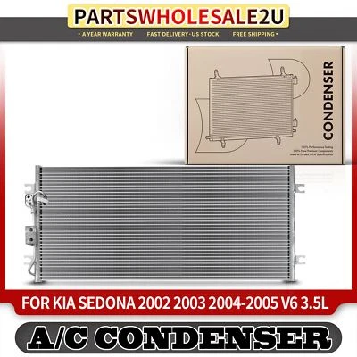 Condensador de aire acondicionado con soporte para Kia Sedona 2002 2003 2004 2005 V6 3,5 L 1K52Y61E01B Foto 1 de 4