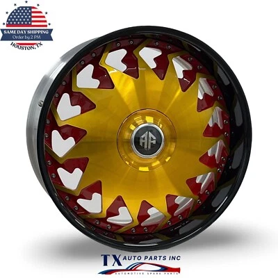 22/24/26 inch American Forged Wheels 3piece Rims 5x127 / 5x5 Staggered CB 78.1 Foto 1 de 4