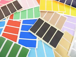 50x20 mm rechteckige Aufkleber farbig rechteckig Klebeetiketten 36 Farben - Bild 1 von 37