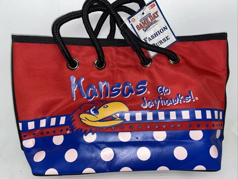 Kansas Go Jayhawks Game Day Team Fashion Purse NWT Tailgate Lunch Snacks Bag Cover