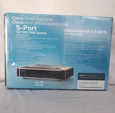 CISCO SD2005 5-PORT GIGABIT Switch 10/100/1000 Gigabyte Switch. New SEALED - Image 1 of 4