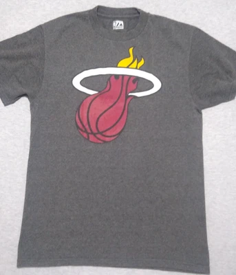 LeBron James Miami Heat Medium NBA Majestic T Shirt Grey Short Sleeve - Image 1 of 4