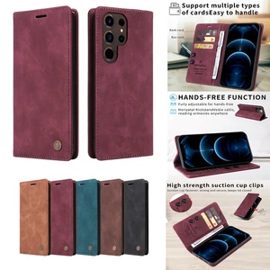 Leather Wallet Case Magnetic Shockproof Cover For Samsung S25 Ultra S24 Plus S23 - Afbeelding 1 van 15