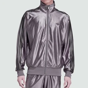 Adidas Original Mens FIREBIRD METALLIC TRACKTOP JACKET JX1496 GREY ASIAN FIT - Picture 1 of 7