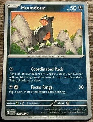 Houndour SV03: Obsidian Flames #131/197 Common Reverse Holo Pokemon NM/M (L) - Image 1 of 2