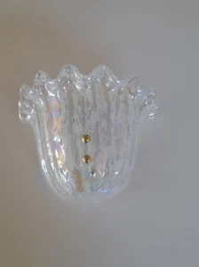 Applique in Vetro di Murano oro cristallo Bianca classica Vintage 1 LUCE Parete - Foto 1 di 3