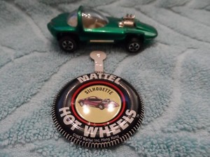 Vintage Hot Wheels Redline - 1968 Silhouette Green with Button Very Nice 416