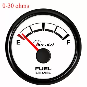 Jiecaizi Black 52mm Fuel Level Gauge 0-30ohms for Car Truck Boat Blue Led 12/24V - Bild 1 von 6