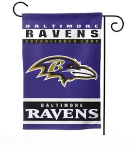 Baltimore Pro Football Team Flag 12 x 18 Inch Garden Flag Double Sided Banner - Picture 1 of 1