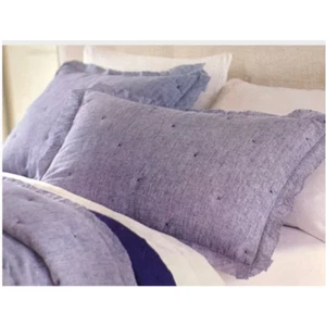 Set of 2 Threshold Linen Blend Chambray Pillow Shams - STANDARD - NEW - Picture 1 of 1