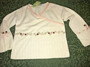 NWT fox trot delicate sweater 4 roses floral embroidery beaded gymboree holidays - Picture 1 of 5