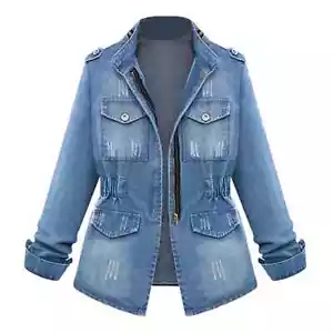 Edvintorg Denim Jackets Ladies Oversize Jeans Chain Jacket XXXL - Picture 1 of 6