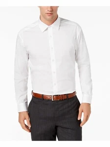 ALFANI Men's Point Collar Classic Fit Dress Shirt Color White Size 18/18.5 34/35 - Picture 1 of 2