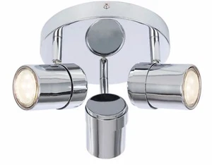 Foco de Techo Moderno Cromo 3 Vías LED Cabezales Ajustables Punto Interior - Imagen 1 de 7