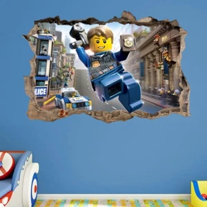 s33 Wandtattoo 120 cm Polizei Lego City STICKER Wandaufkleber - Bild 1 von 2