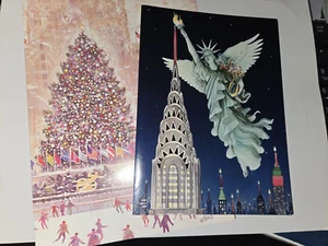 2 Vintage New York City NY Christmas Cards - Picture 1 of 5