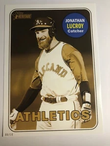 2018 Topps Heritage Jumbo 5x7 Throwback Variation Jonathan Lucroy A's 517 06/10 - Picture 1 of 1