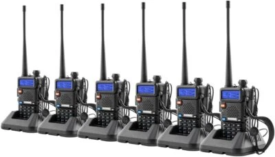 Baofeng 6 Pack UV-5R VHF UHF Dual-Band 5W Portable Two-way Radio Walkie Talkie - Image 1 of 4