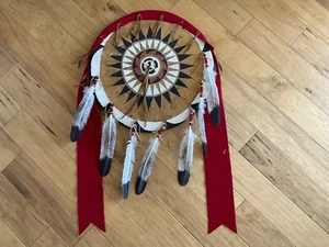 Indianer Indianer Sioux Lakota Blackfeet Leder Kriegsschild volle Größe - Bild 1 von 16