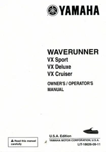 2011 Yamaha WaveRunner VX VX1100 Owners Manual : LIT-18626-09-11 - Picture 1 of 1