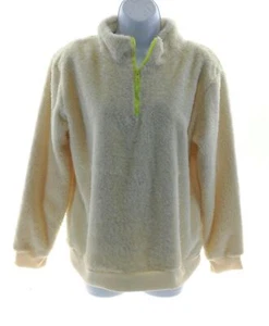 Moral Fiber Junior elfenbeinfarben Kunstfell Langarm Pullover Winter Freizeit Größe Large - Bild 1 von 12