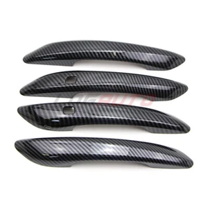 4PCs Door Handle Cover For Hyundai Elantra 2021+ Carbon Fiber Style W/ 2 Smart - Picture 1 of 7