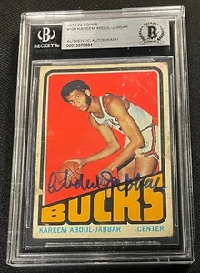 Tarjeta Topps 1972 firmada por Kareem Abdul-Jabbar gema Beckett como nueva autenticada 634 - Imagen 1 de 2