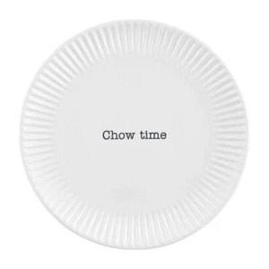 Plato de ensalada Mud Pie Home Circa Melamina Colección Exterior CHOW TIME - Imagen 1 de 3