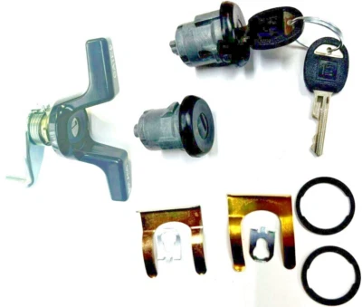 S10 Blazer S15 Jimmy 83-94 Door Cylinder Pair & Rear Lock Set Black 2 GM Keys - Image 1 of 4