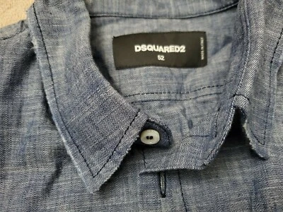 🔥🔥 Authentic Dsquared2 Runway Chambray Shirt IT 52 US L New - Image 1 of 4
